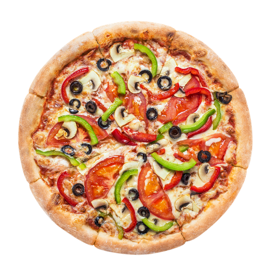 Pizza à laquelle il manque une part ; fromage et pepperoni sur une base de sauce tomate, croûte dorée.