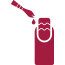 Una uña roja con una gota de esmalte saliendo de ella.
