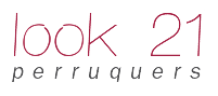 Un logotipo para una peluquería llamada Look 21 Perruquers.