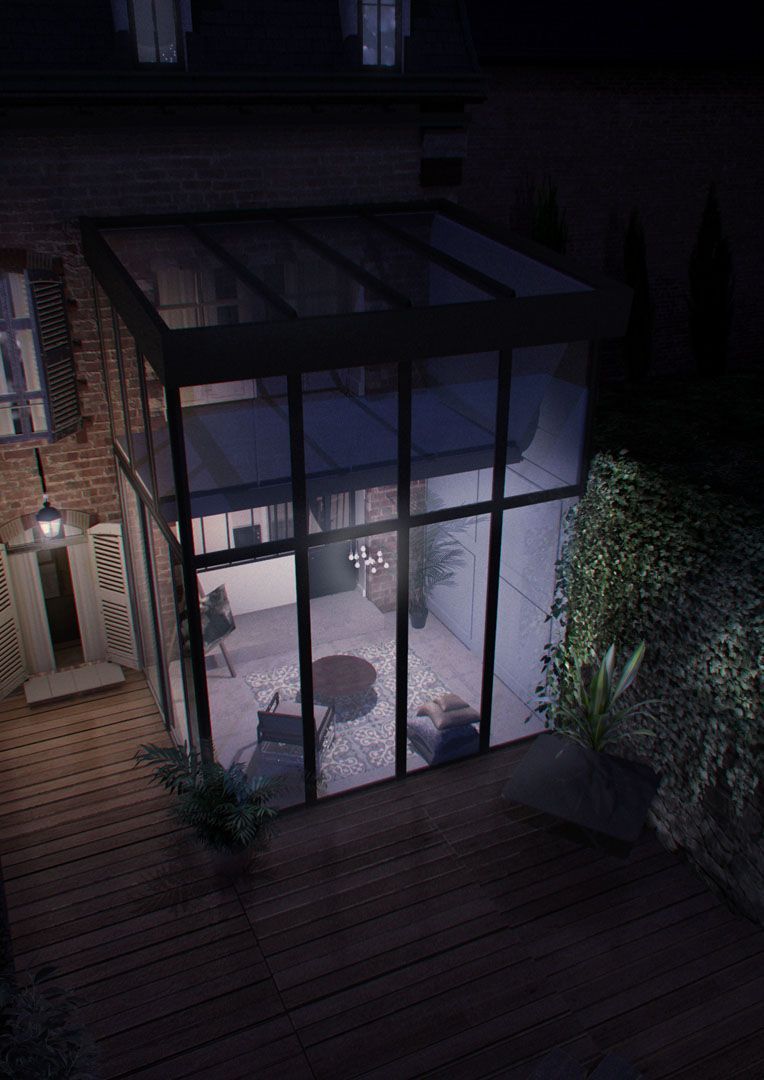 véranda vue de nuit