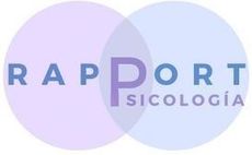 El logotipo de la psicología del rapport es morado y azul.