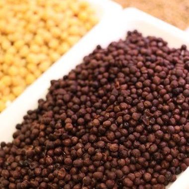 Una mesa cubierta con una variedad de alimentos que incluyen frijoles y queso.