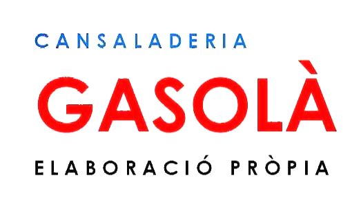 Un logotipo rojo y azul para Gasola sobre un fondo blanco.