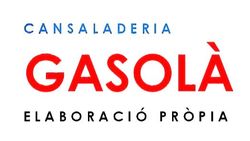 Un logotip vermell i blau per a Gasola sobre fons blanc
