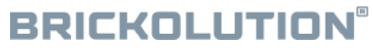BRICKOLUTION-Logo in grauen Buchstaben mit einem Symbol für eine eingetragene Marke.