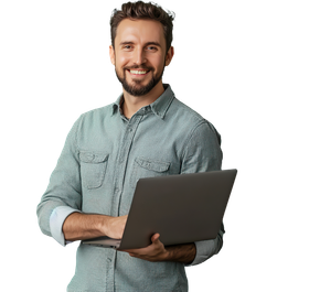 Professionnel avec un ordinateur