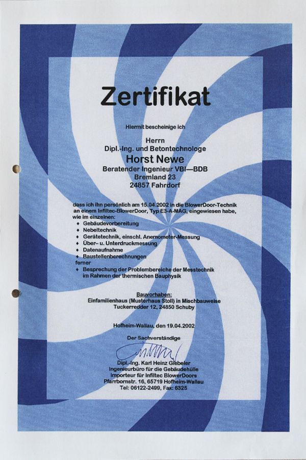 Zertifikat | Betonprüfstelle Newe GbR