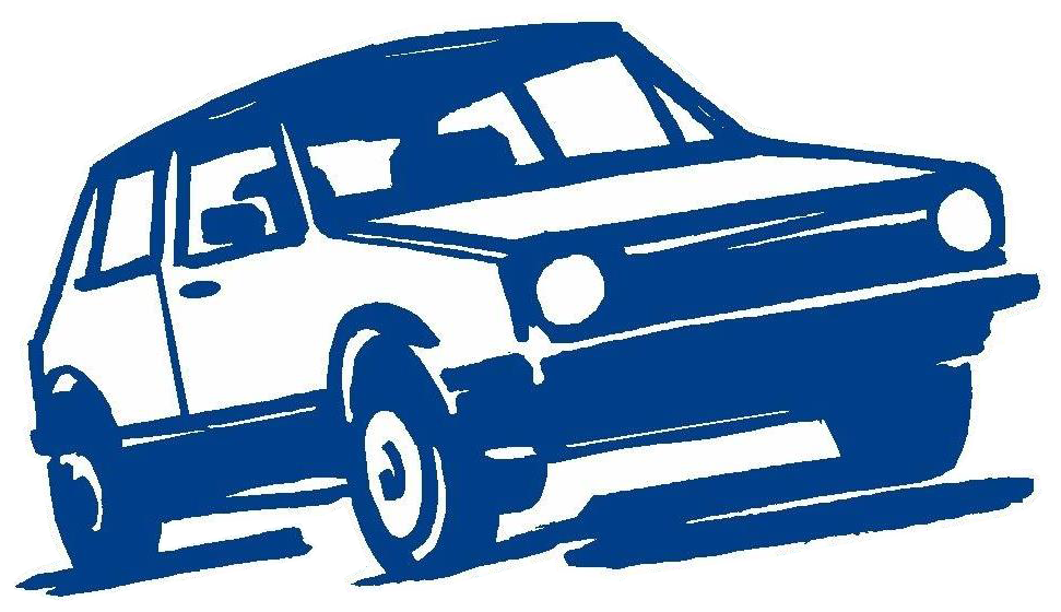 Dessin d'une voiture bleue.