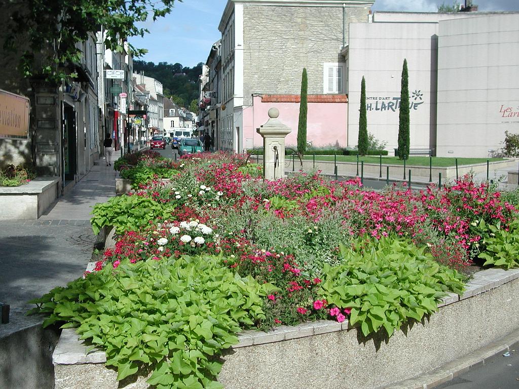 Massifs fleuris en ville