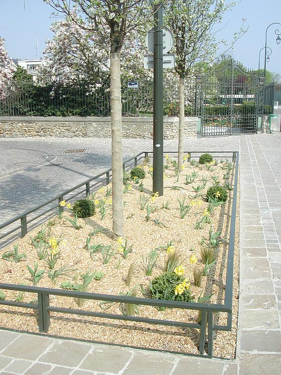 Parterre en paillage bois