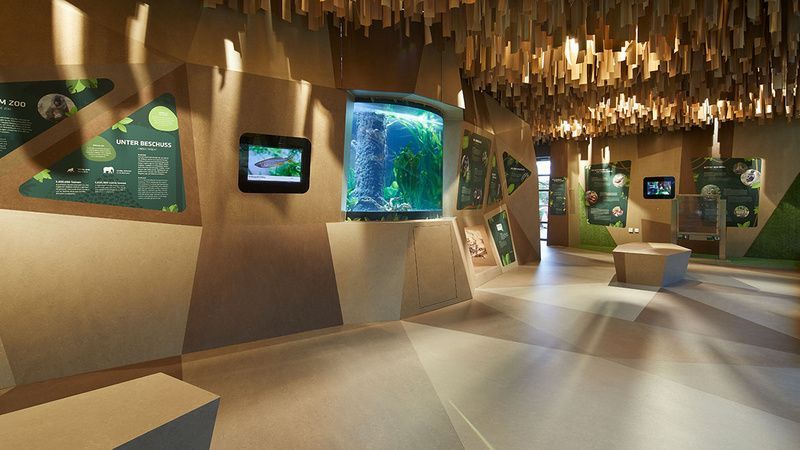 Vue d'artiste de l'intérieur d'un musée.