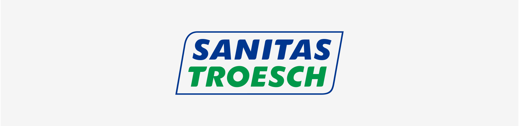 Das Logo von Sanitas Troesch ist blau und grün auf weißem Hintergrund.