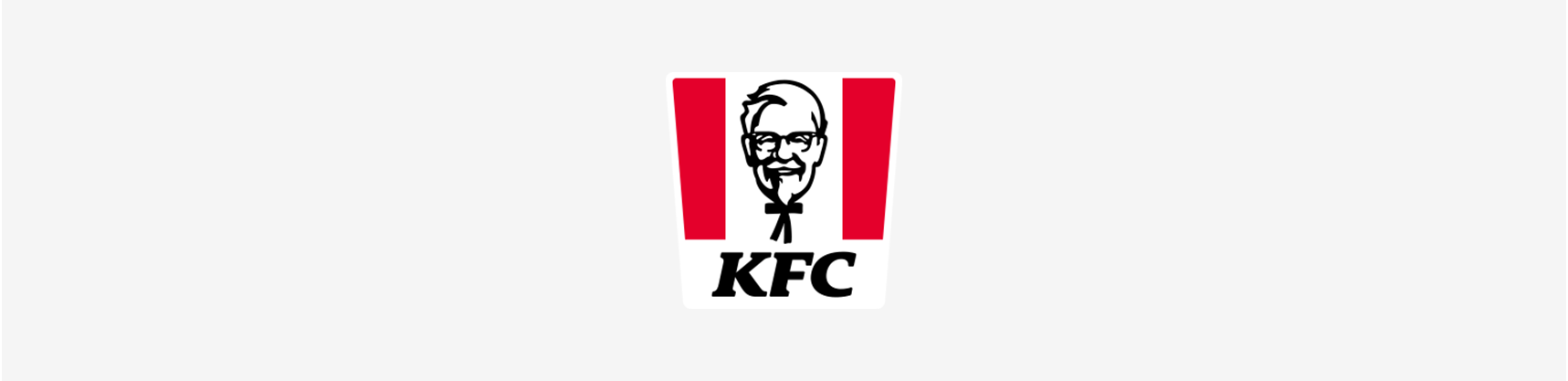 Auf weißem Hintergrund ist ein KFC-Logo zu sehen.