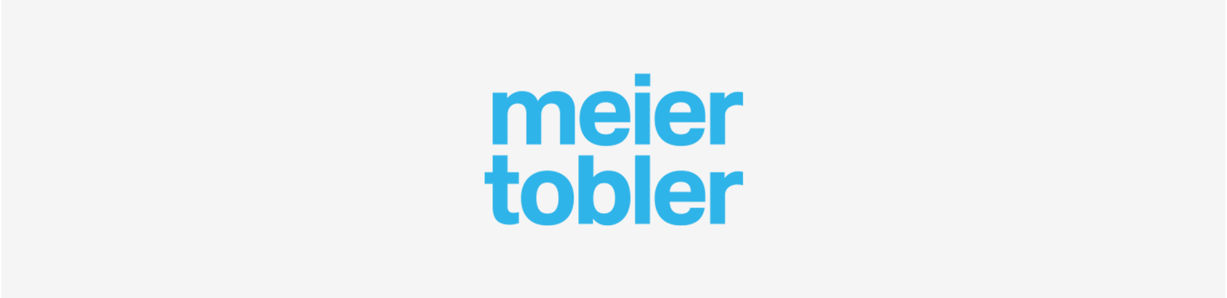 Das Logo von Meier Tobler ist blau auf weißem Hintergrund.