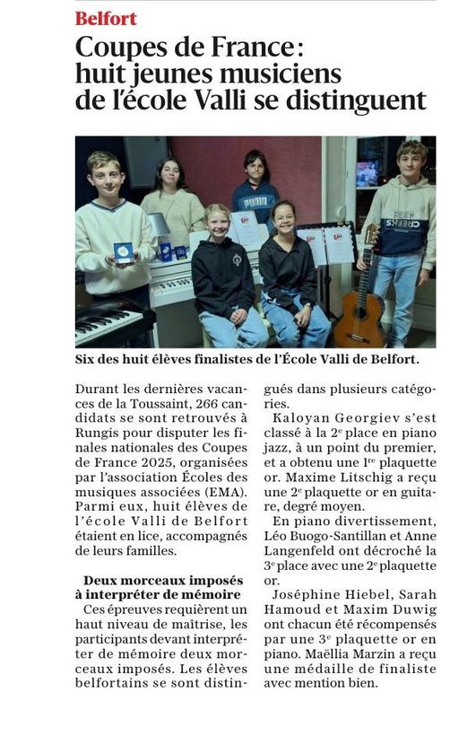 Très bons résultats 11/2025