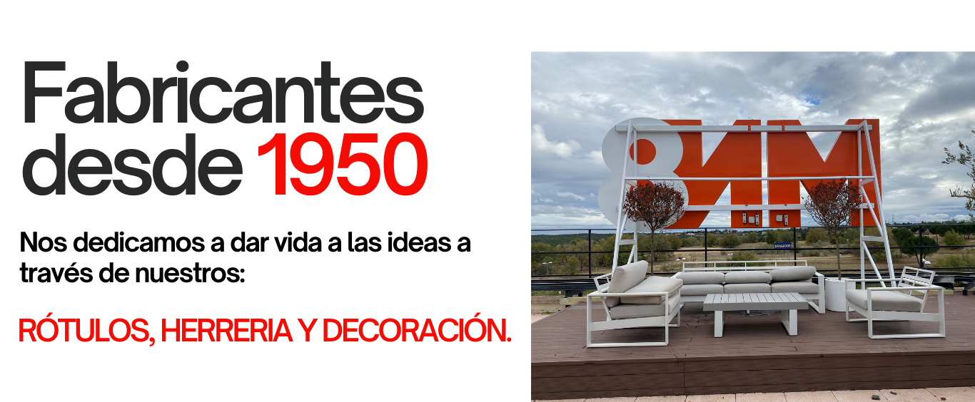 A sign that says fabricantes desde 1950 on it