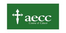 El logotipo de la aecc es verde y blanco y tiene una cruz encima.