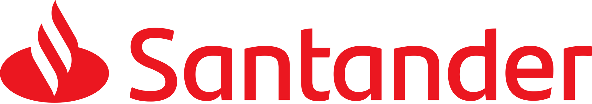 Un logotipo para Santander con una llama roja sobre un fondo blanco.