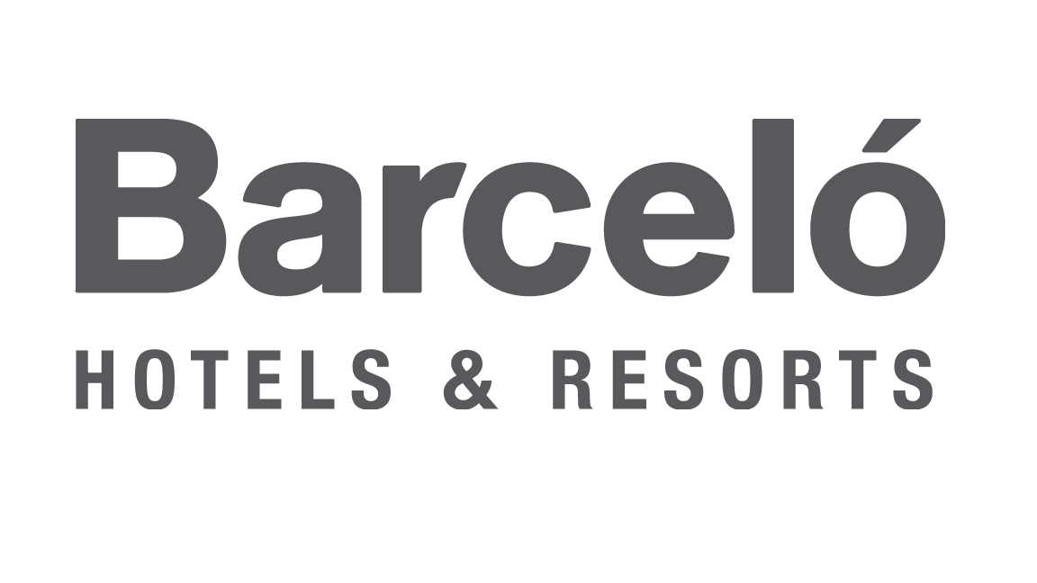 Un logotipo en blanco y negro para Barceló Hotels and Resorts.