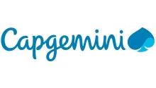 El logotipo de Capgemini es azul y tiene un corazón en el medio.