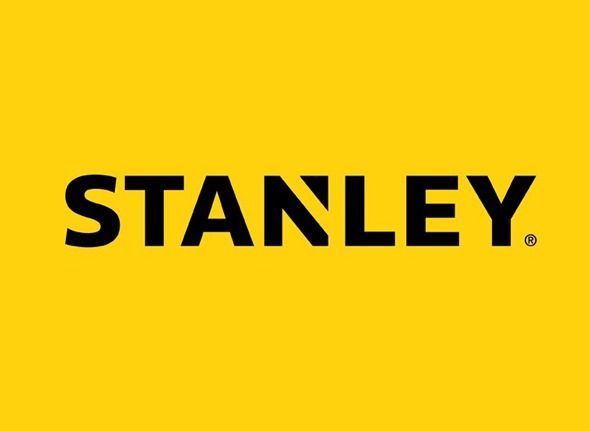 El logotipo de Stanley está sobre un fondo amarillo.