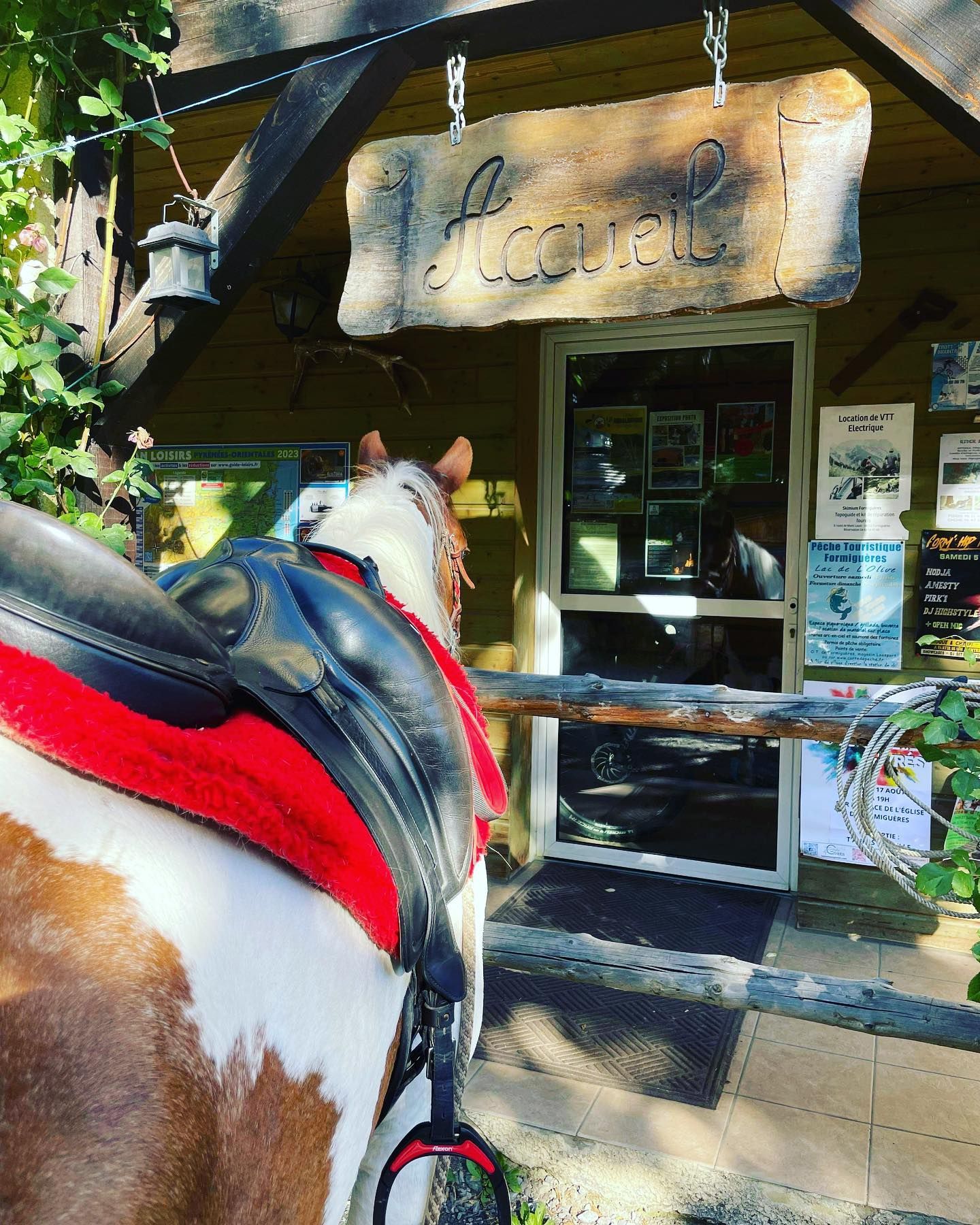 Panneau accueil et cheval