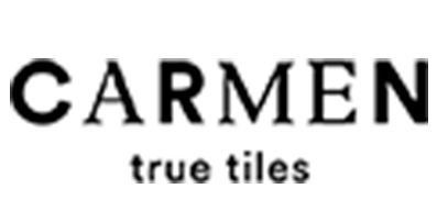 Logotipo para Carmen true tiles: texto en negro del nombre de la marca, con