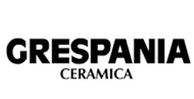 Logotipo en blanco y negro: “GRESPANIA” en negrita encima de “CERAMICA” en una fuente más pequeña y fina.