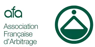 Logo de l'Association Française d'Arbitrage en vert et gris avec un emblème circulaire