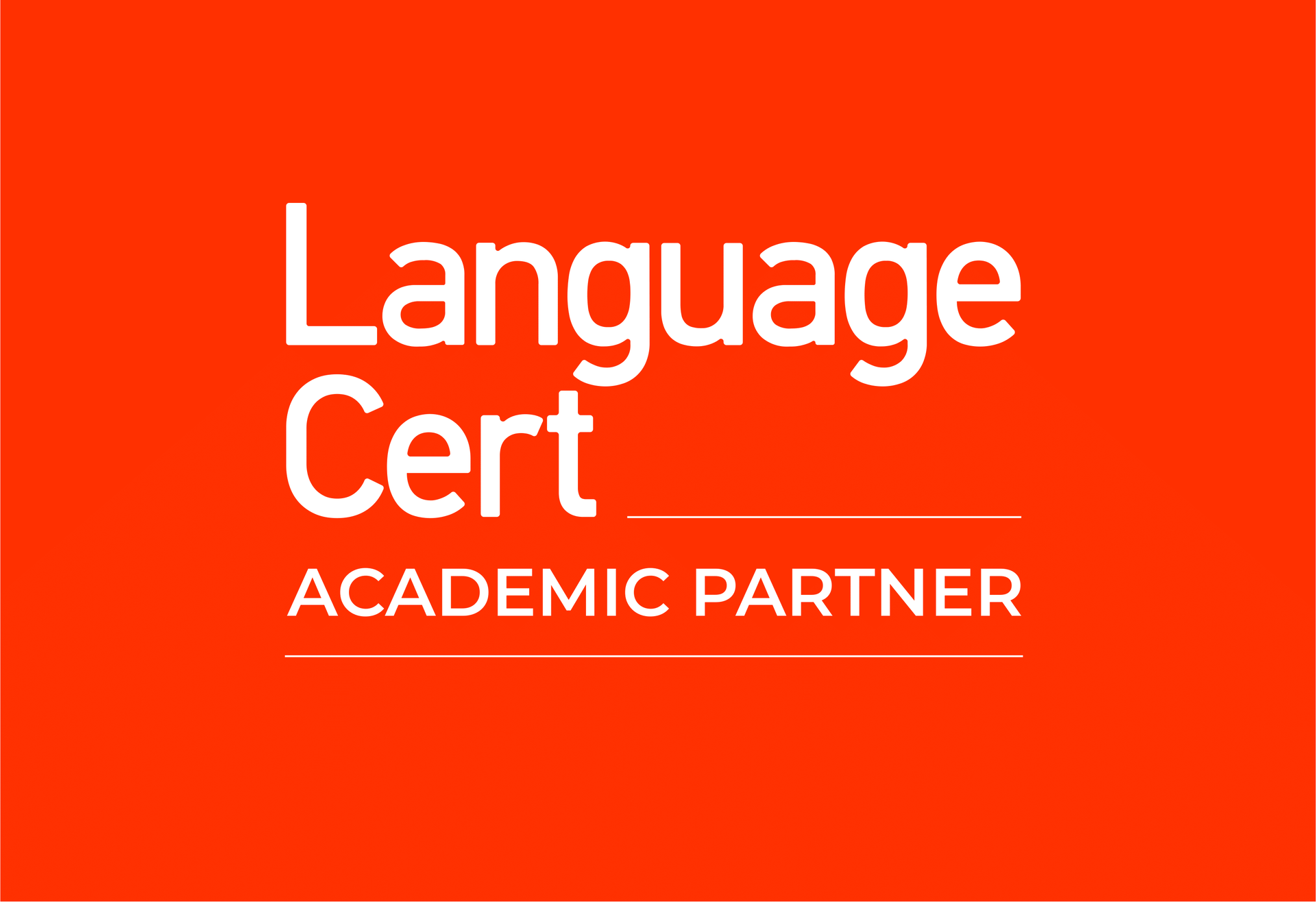 Logotipo naranja con la inscripción “Certificado de Idiomas” y debajo “Socio Académico”.