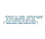 Es un logotipo de una empresa llamada protección de cables industriales teaflex.