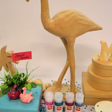 Vogel aus Holz mit Farbe zum anmalen