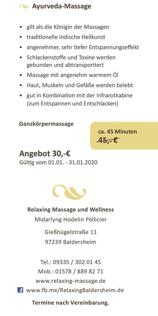 Relaxing Massage und Wellness, Baldersheim | Entspannung und Wohlbefinden