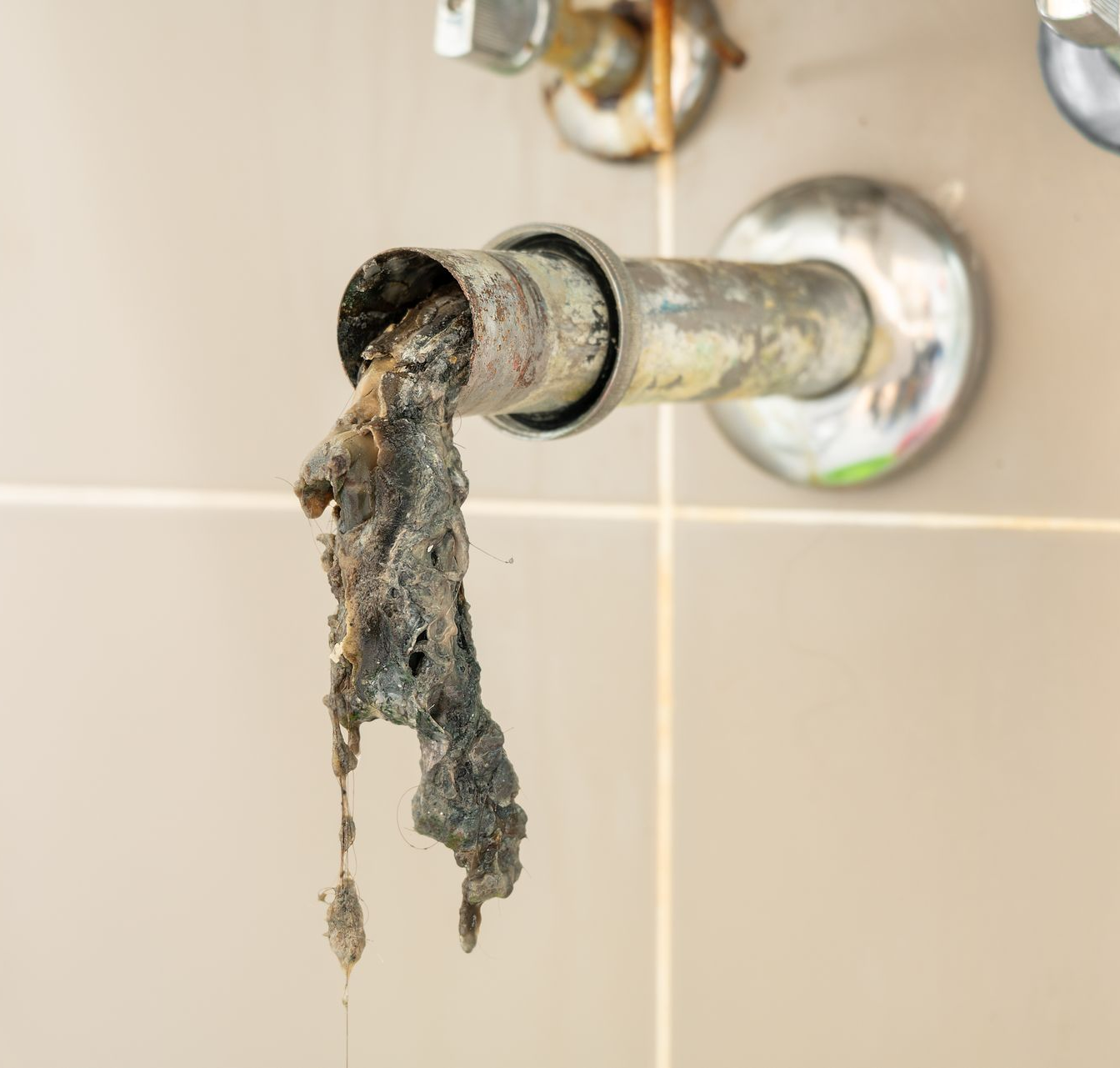 Drain de l'évier de salle de bains bouché.