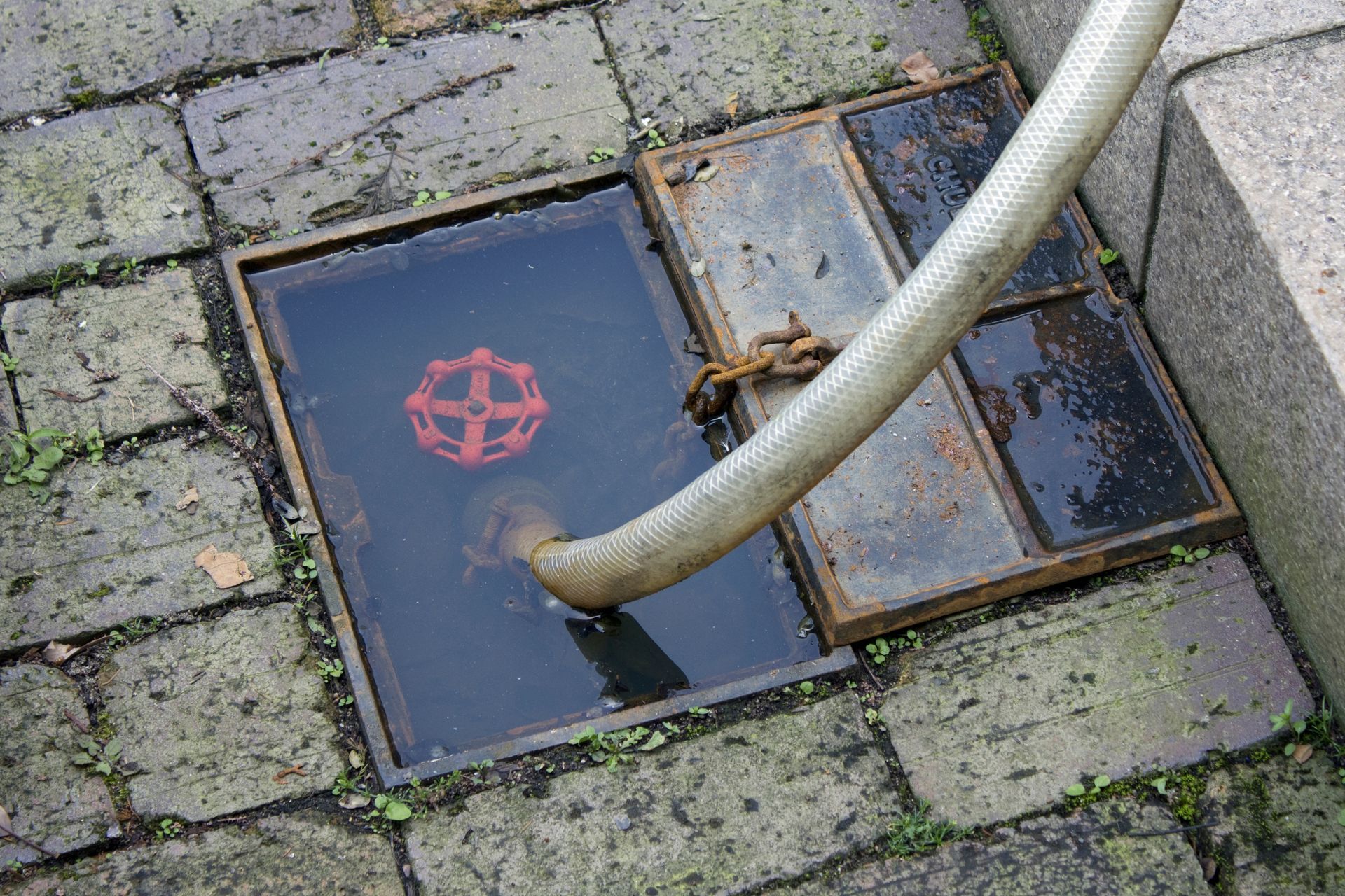 Canalisation bouchée qui déborde.