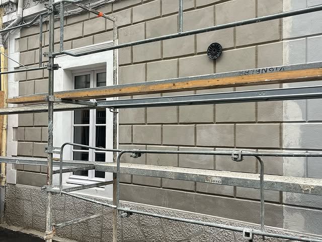 Une façade en enduit matricé