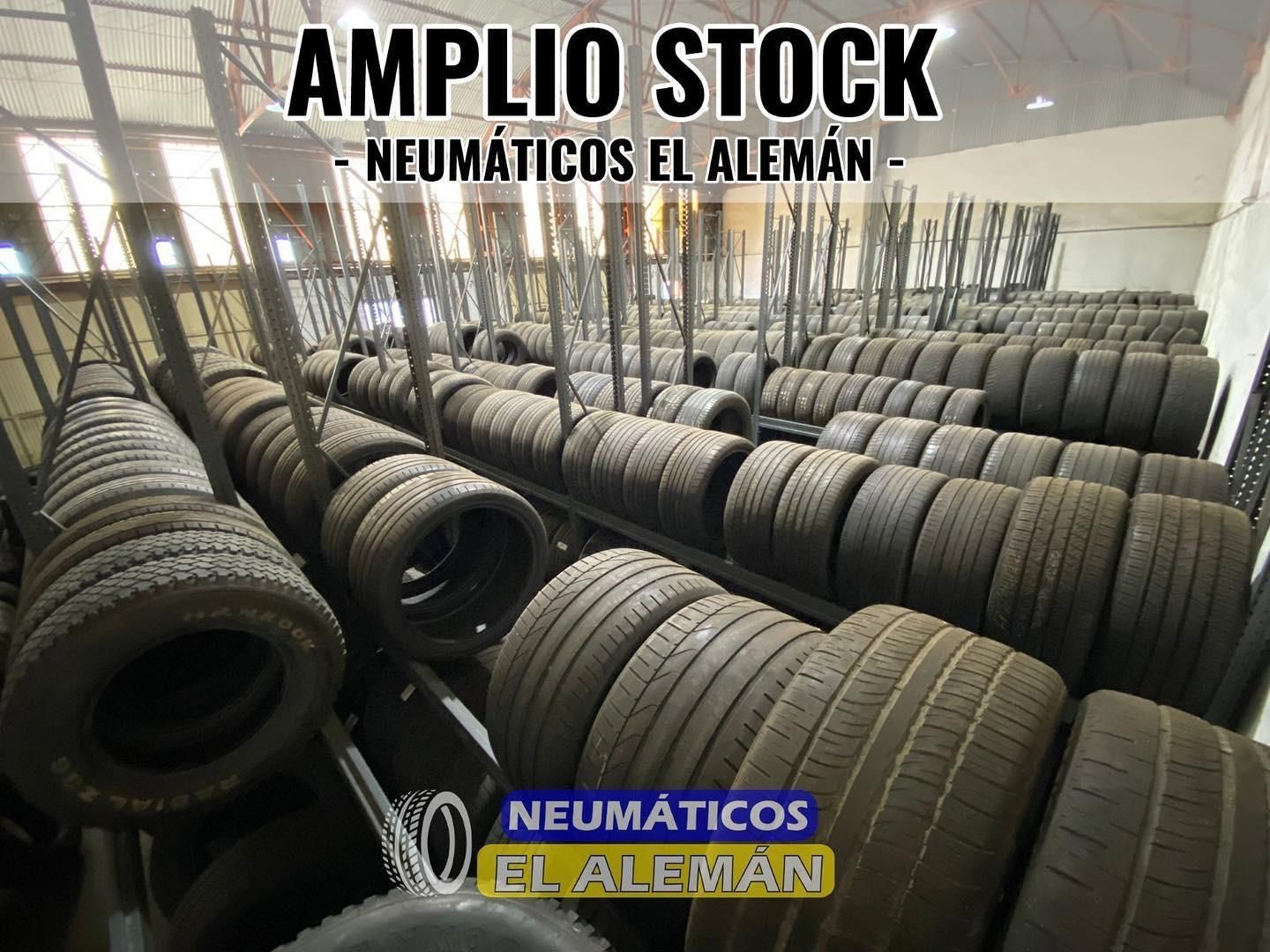 Tires in storage racks; 