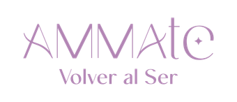 Logotipo de "AMMATe", texto en violeta claro, "Volver al Ser" debajo.