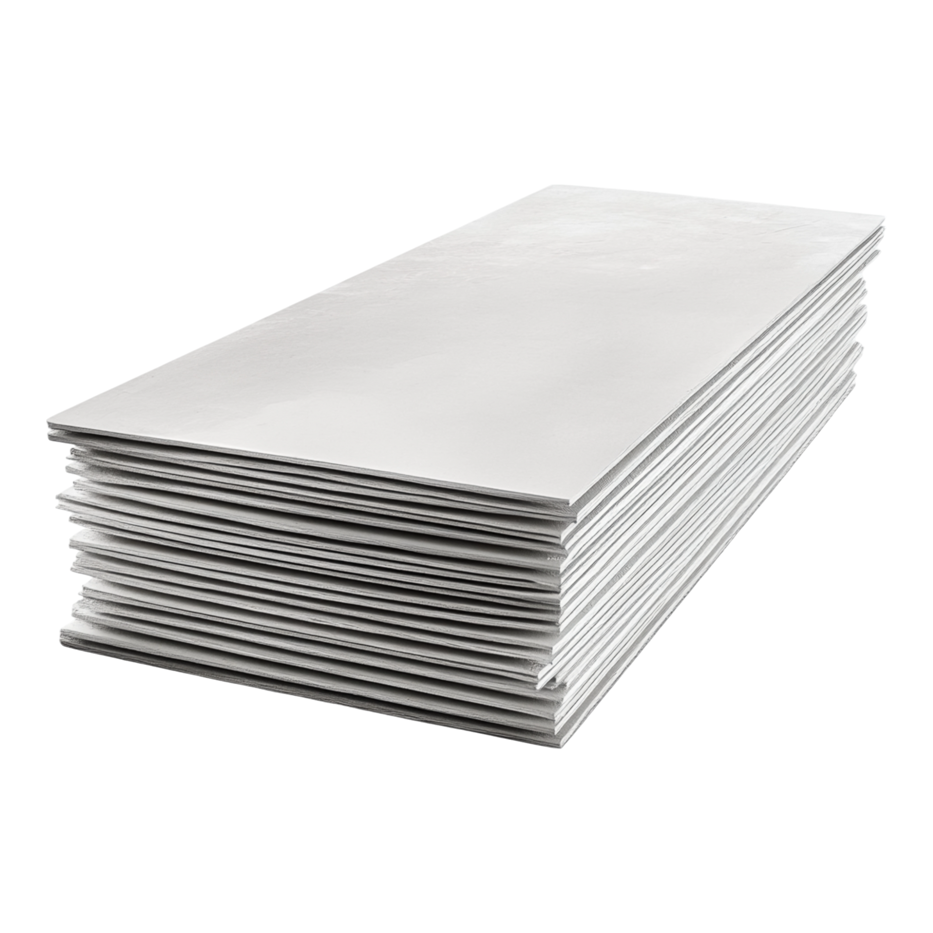 Pile de plaques de plâtre.