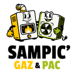 Vers la page d'accueil. Logo de l'entreprise Sampic' Gaz & Pac.