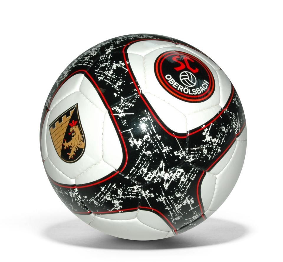 Angebot - Fußbälle bedrucken lassen: Fußball mit verschiedenen Wappen aufgedruckt
