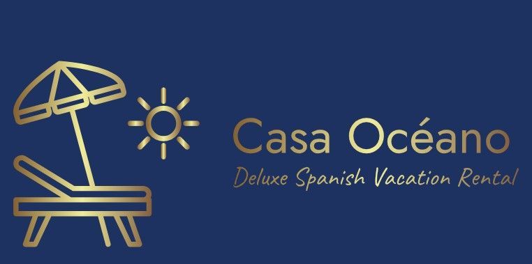 Blue and gold logo of Casa Oceano Duquesa Deluxe vacation rental in the western costa del sol 