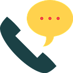 Téléphone avec une bulle de parole jaune