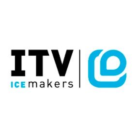 Logotipo de ITV Ice Makers sobre fondo blanco