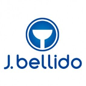 Un logotipo azul y blanco para J. Bellido