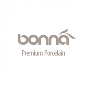 Un logotipo para la porcelana premium de Bonna sobre un fondo blanco.