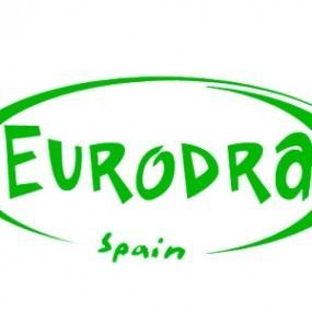 Un logotipo verde de Eurodra España sobre un fondo blanco.