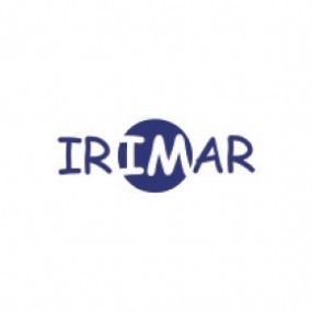 Un logotipo para una empresa llamada irimar sobre un fondo blanco.