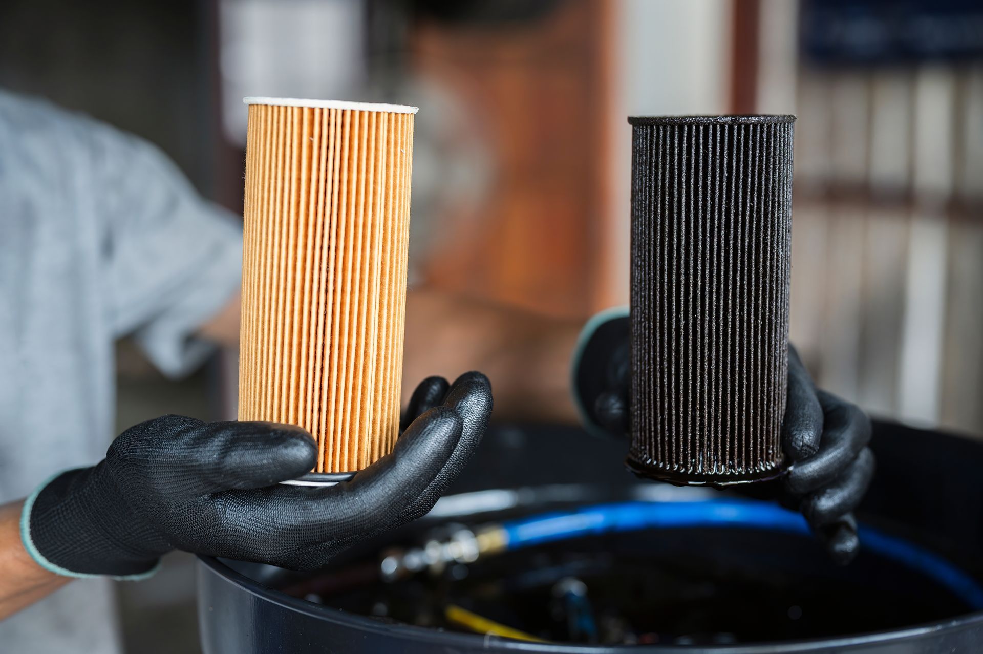 Différence entre un filtre propre et un filtre encrassé