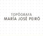 El logo de topografia maria jose peiro sobre un fondo blanco.